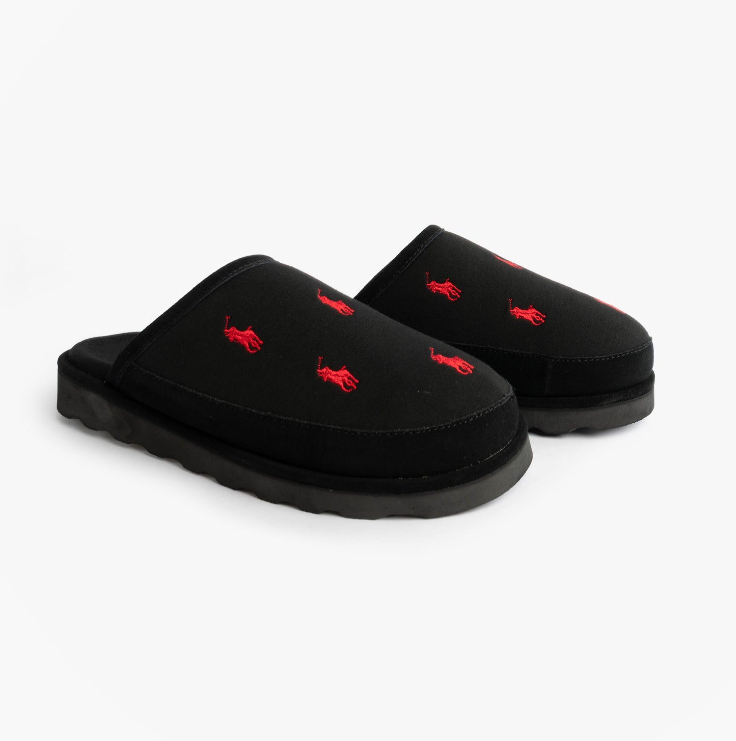 Polo Ralph Lauren READE Suede-Trim Polo Pony Scuff Mule Slipper