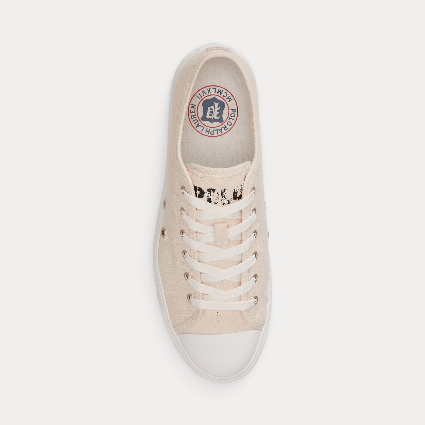Polo Ralph Lauren AYERS LOW Mens Canvas Trainers Cream