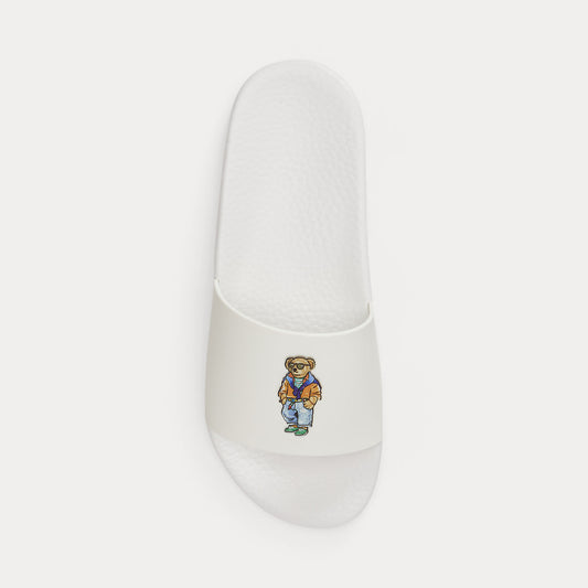 Polo Ralph Lauren POLO SLIDE Mens Sliders White Beach Shop Bear