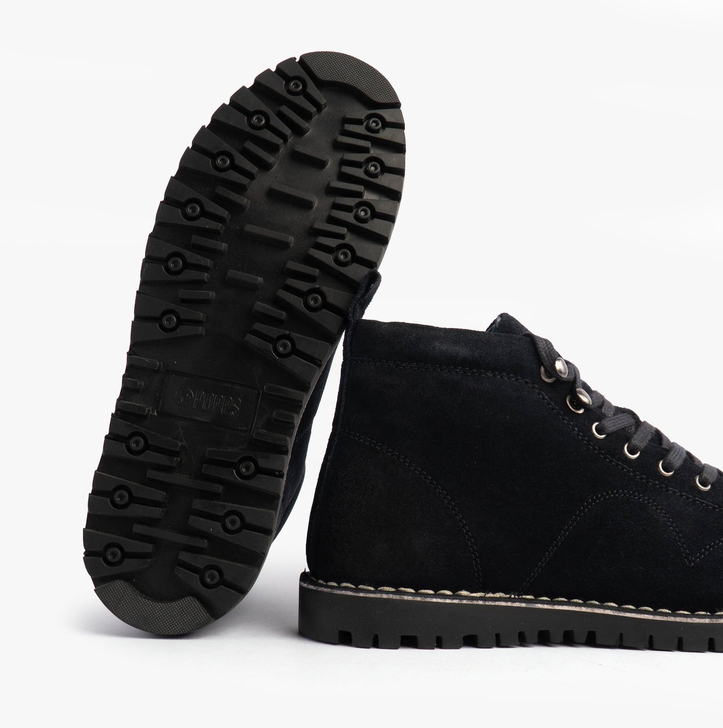 Popps 1961 MOD Mens Suede Monkey Boots Navy