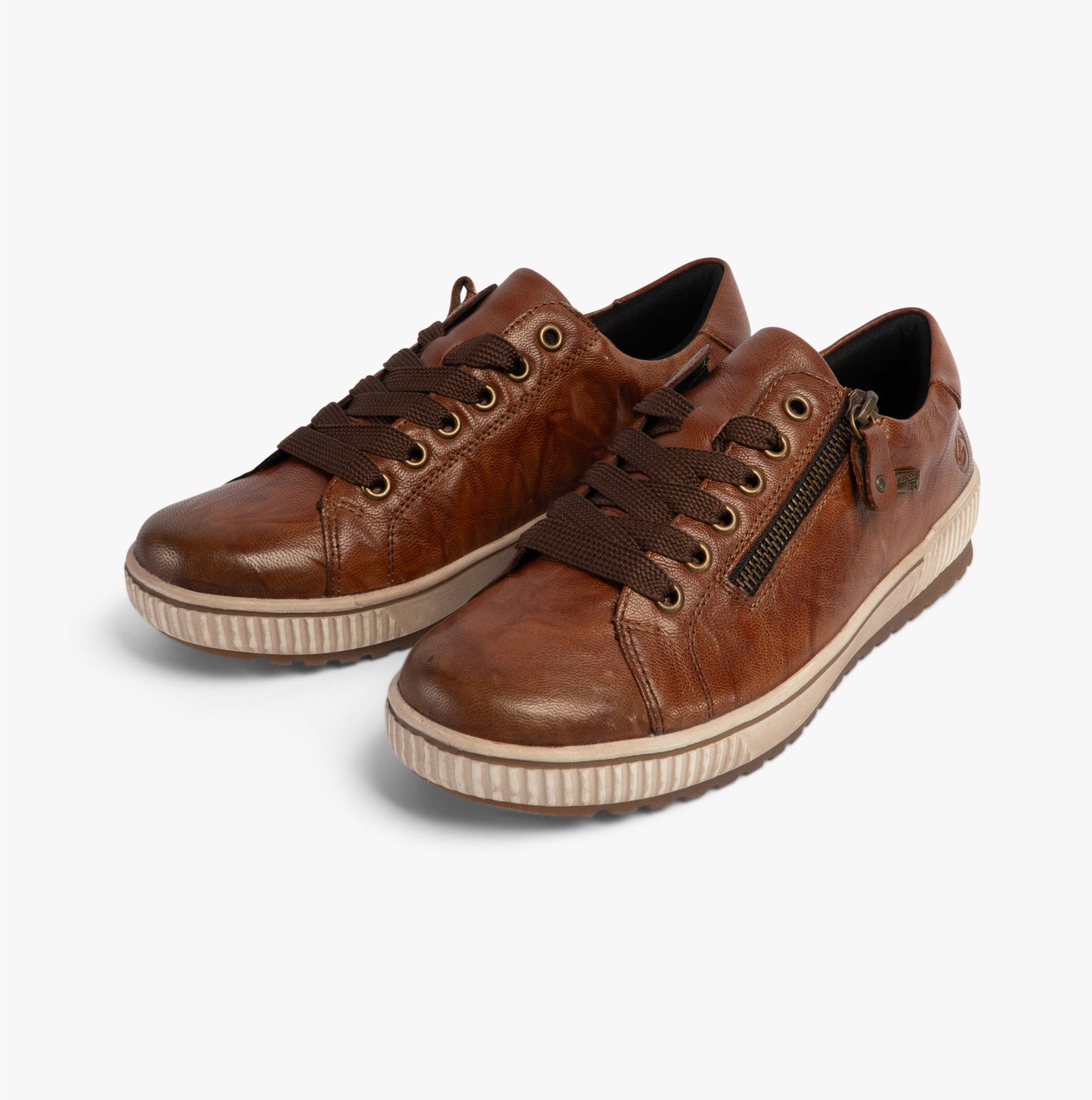 D0700-22 Womens Side Zip Casual Shoes Brown