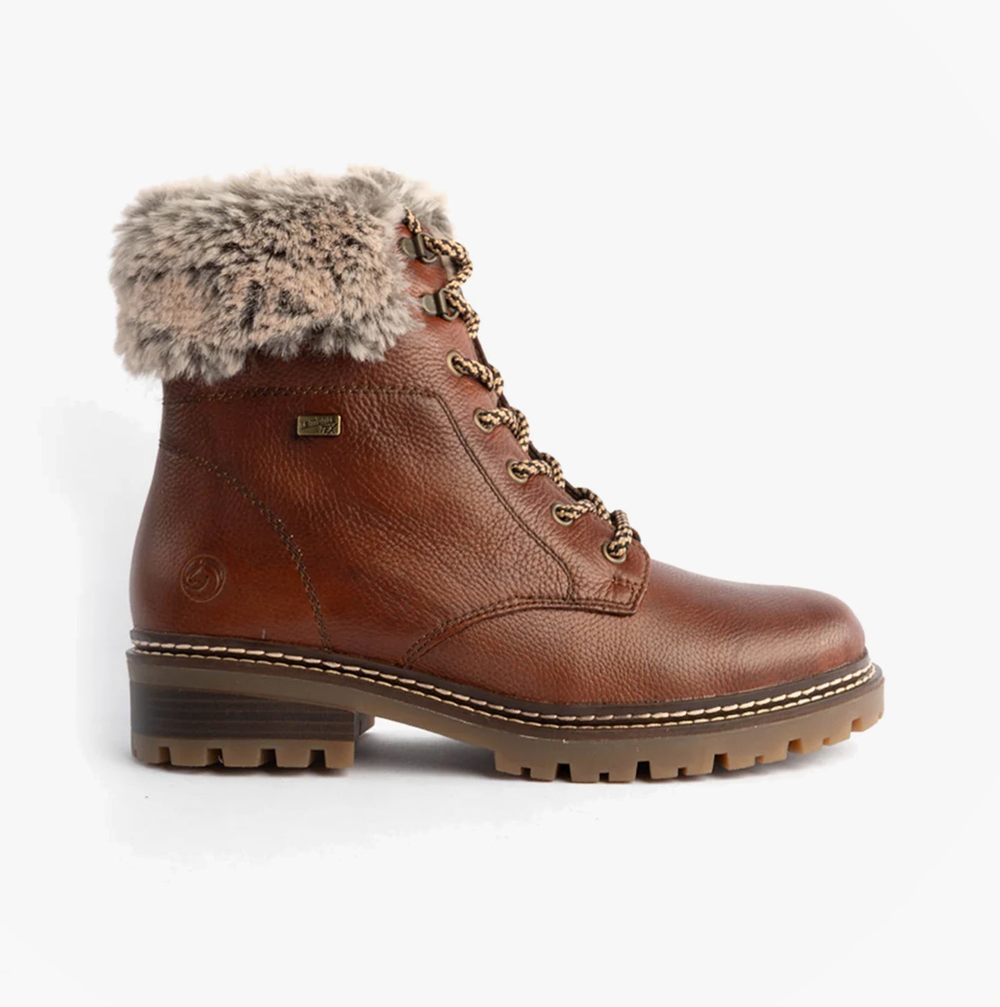 D0B74-24 Womens Fur Ankle Boots Brown
