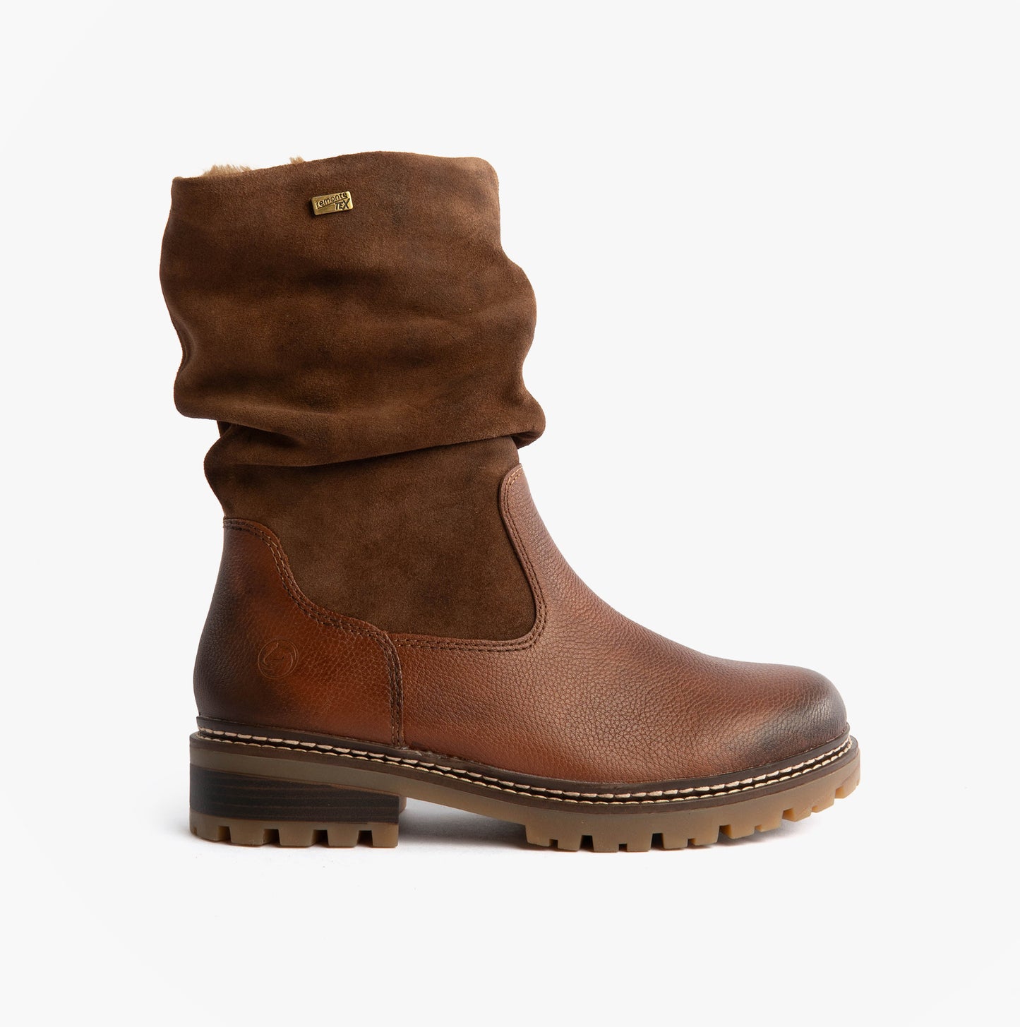 D0B80-24 Womes Side Zip Ankle Boots Brown