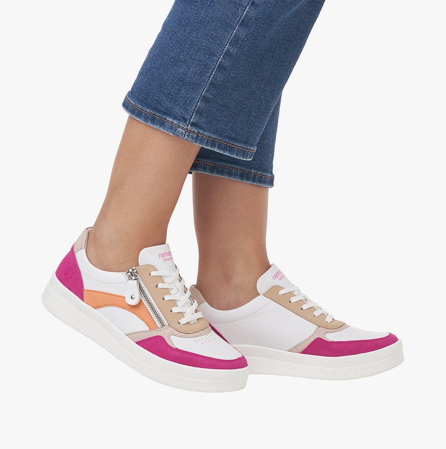 KENDRA Womens Trainers White/Fuschia