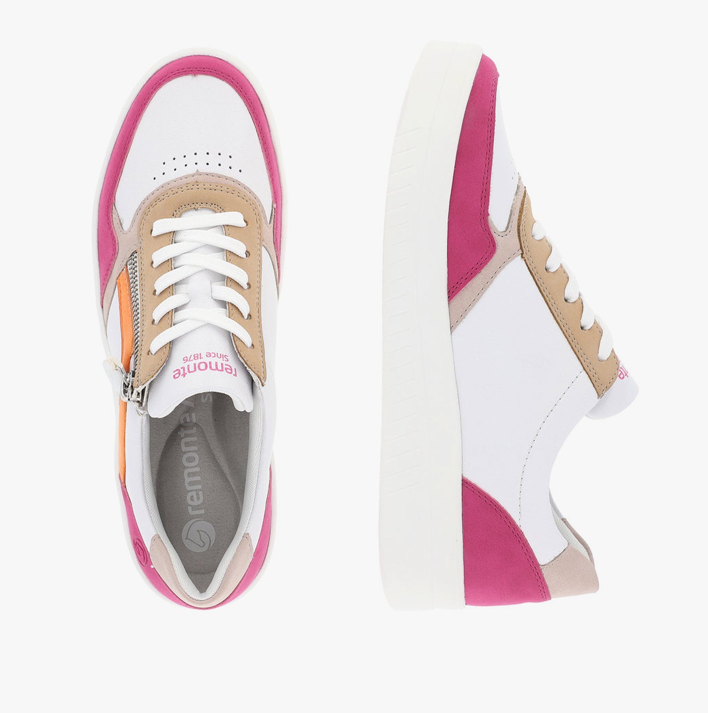 KENDRA Womens Trainers White/Fuschia