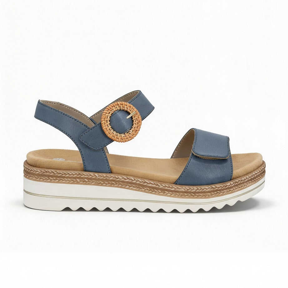 Remonte D0Q52 Womens Cross Strap Sandals Denim