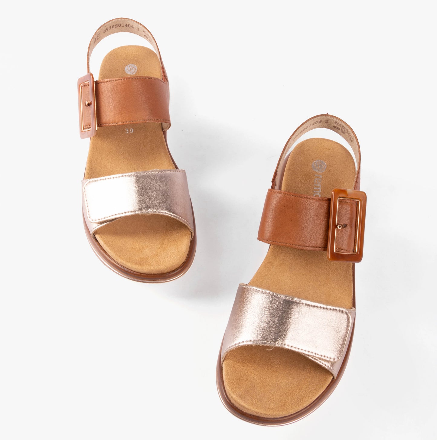 D1J53-22 Womens Sandals Brown Combination