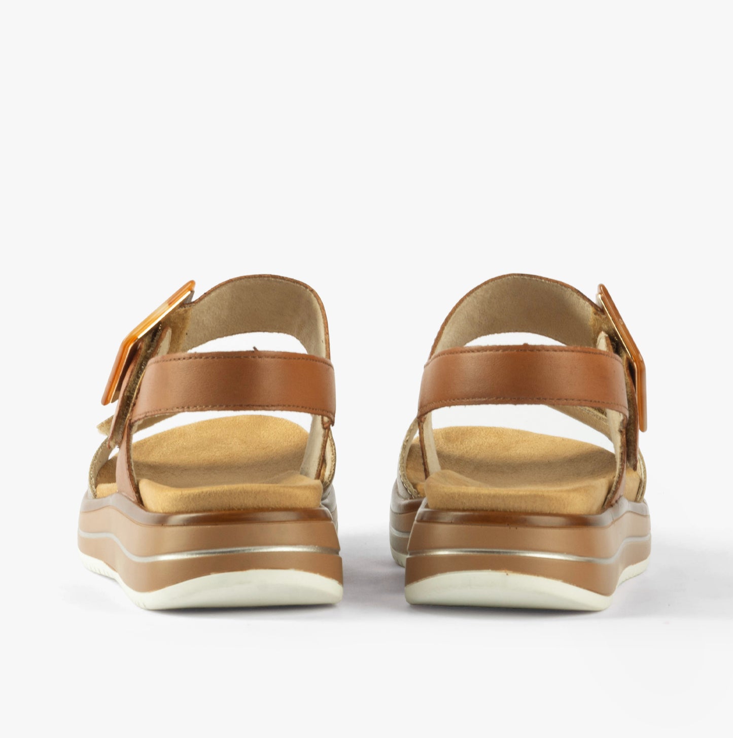D1J53-22 Womens Sandals Brown Combination