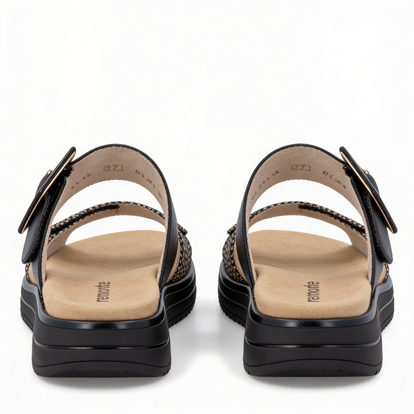 Remonte D1J61 Womens Cross Strap Sandals Black/Brown