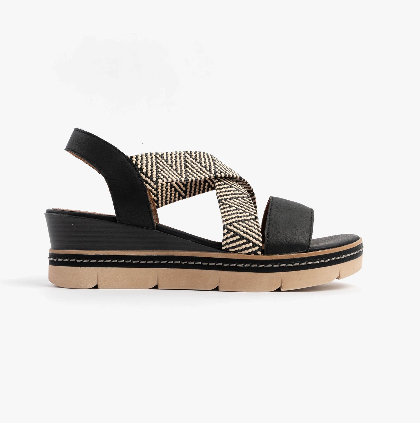 D2L54-03 Womens Sandals Black Combination