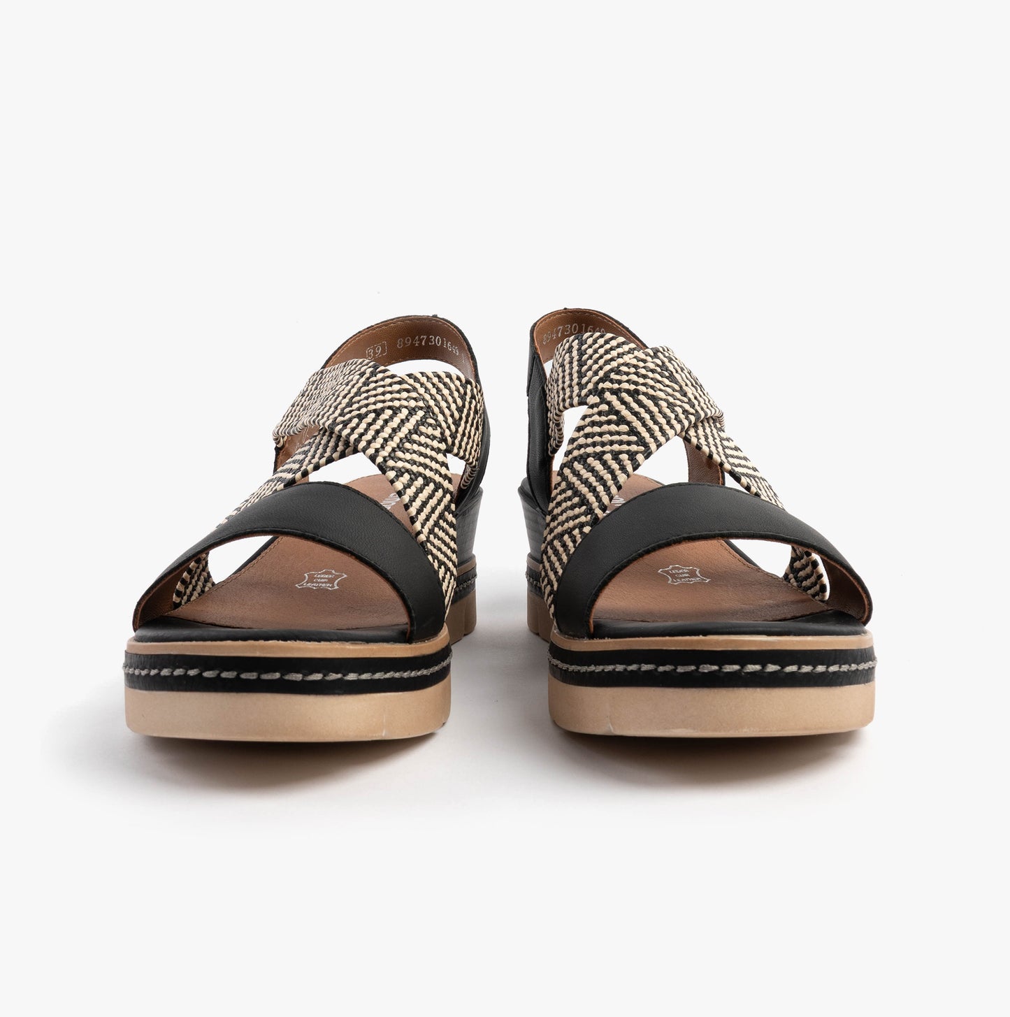 D2L54-03 Womens Sandals Black Combination