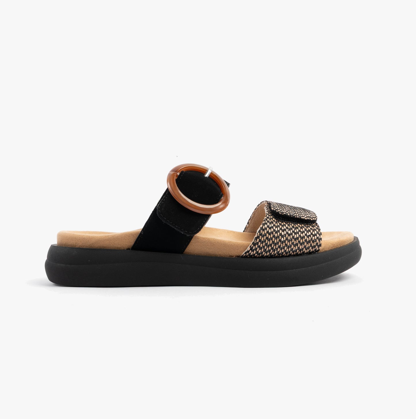 D2N51-03 Womens Sandals Black Combination
