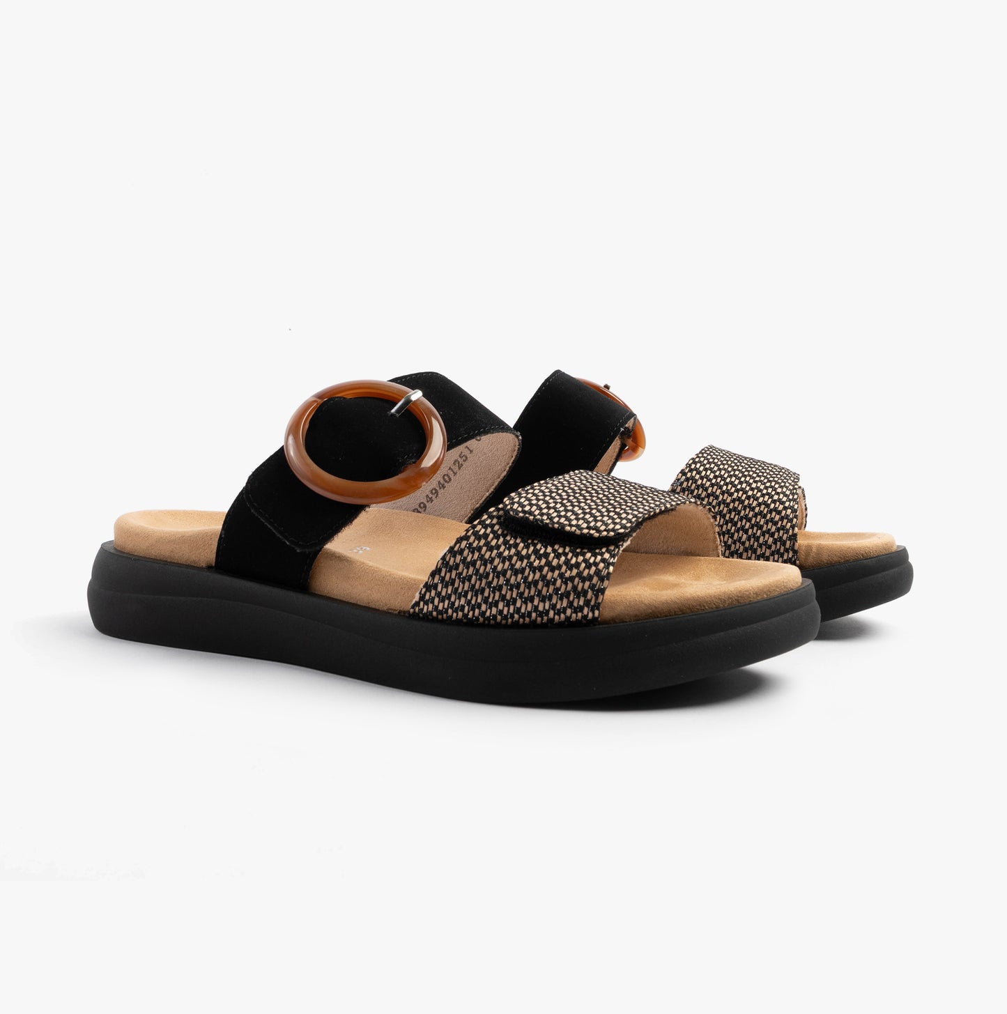 D2N51-03 Womens Sandals Black Combination