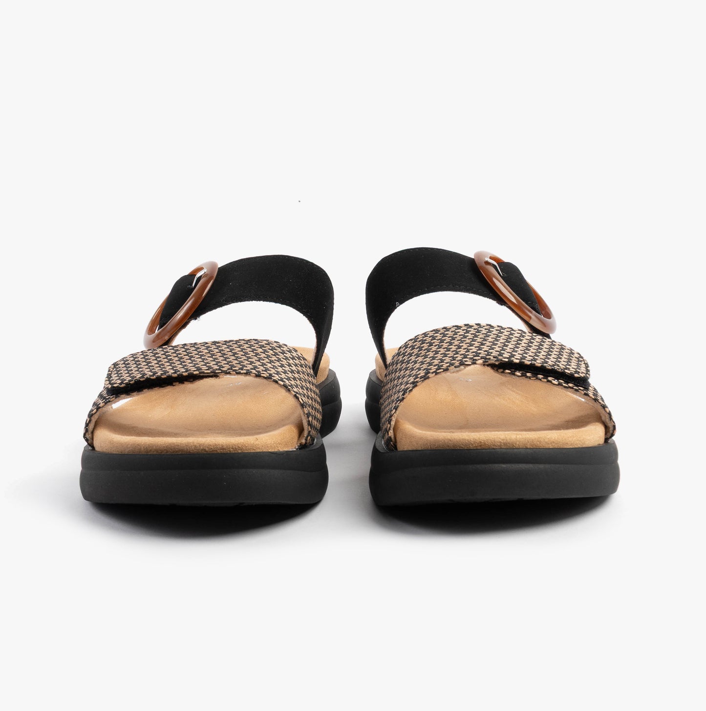 D2N51-03 Womens Sandals Black Combination