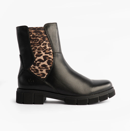 D2S70-03 Womens Side Zip Chelsea Boots Black