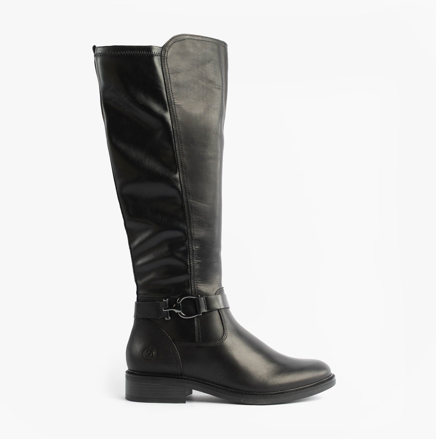 Womens Leather Tall Knee High Boots Black