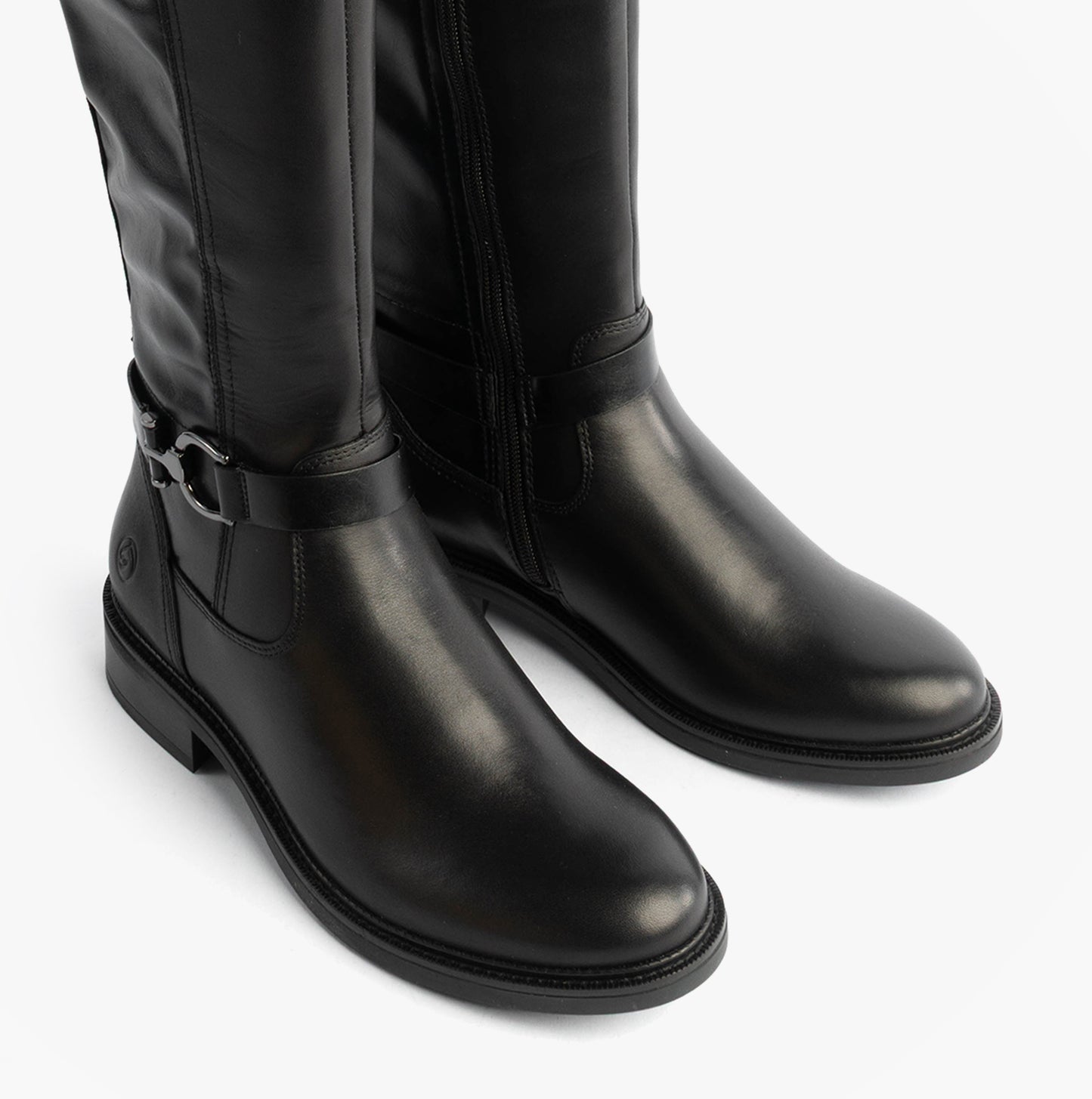 Womens Leather Tall Knee High Boots Black