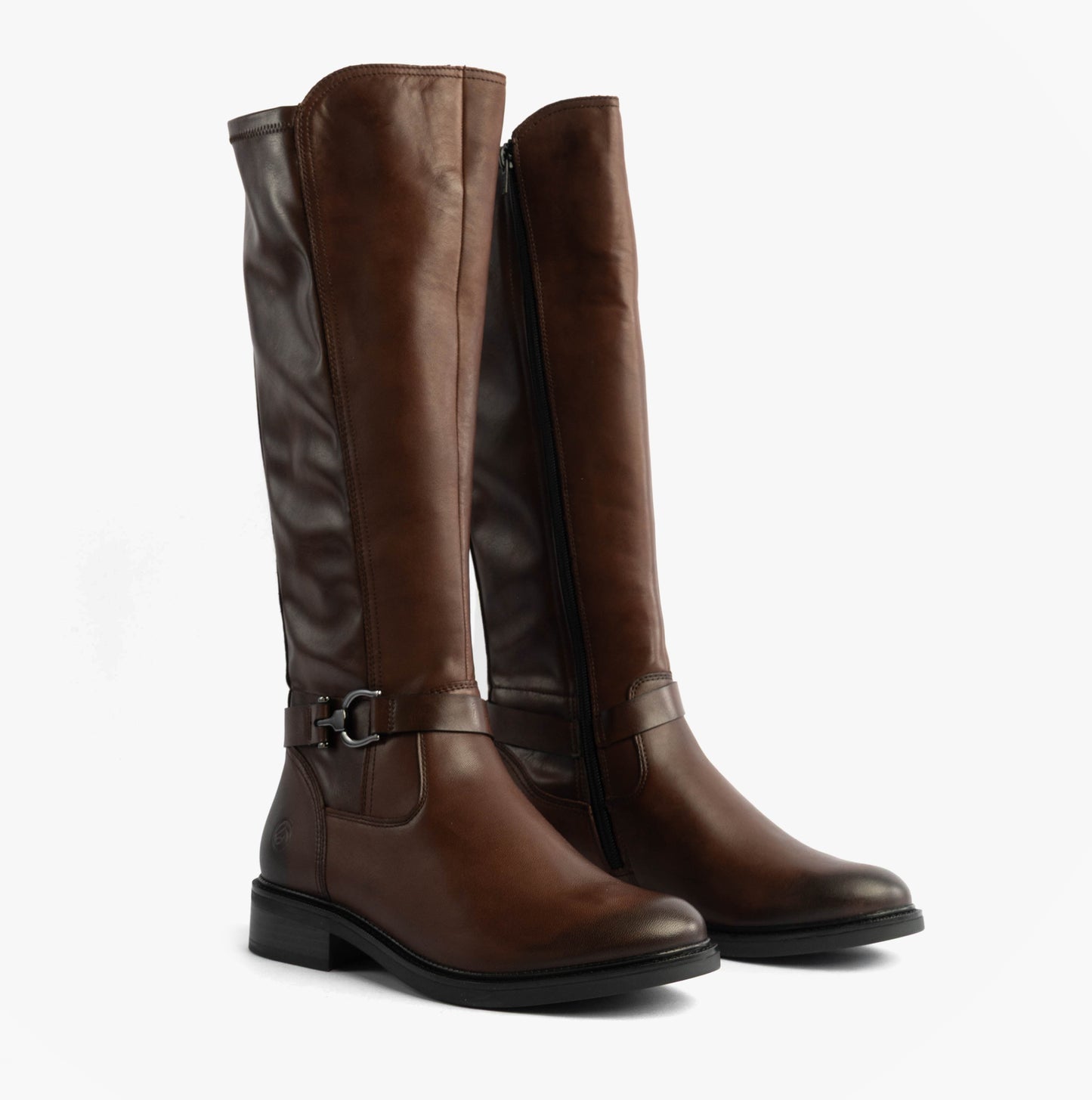 Womens Leather Tall Knee High Boots Brown