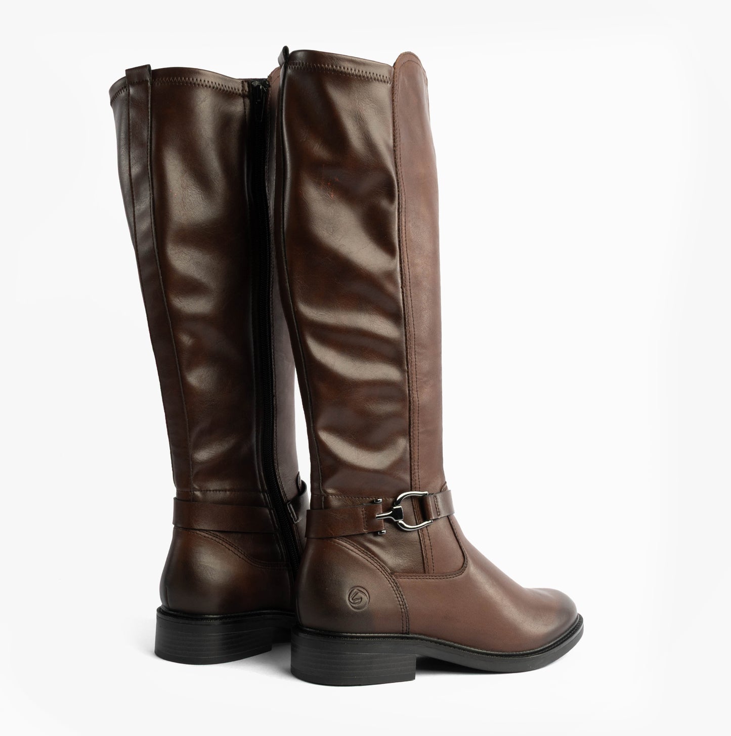 Womens Leather Tall Knee High Boots Brown
