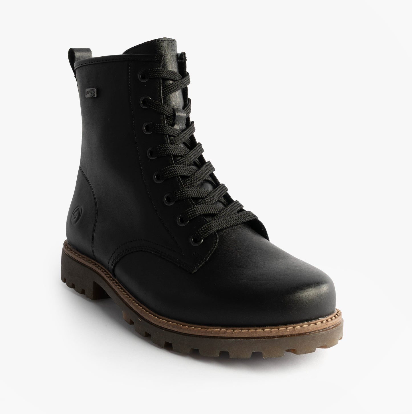 Womens Leather Ankle Zip Boots Black