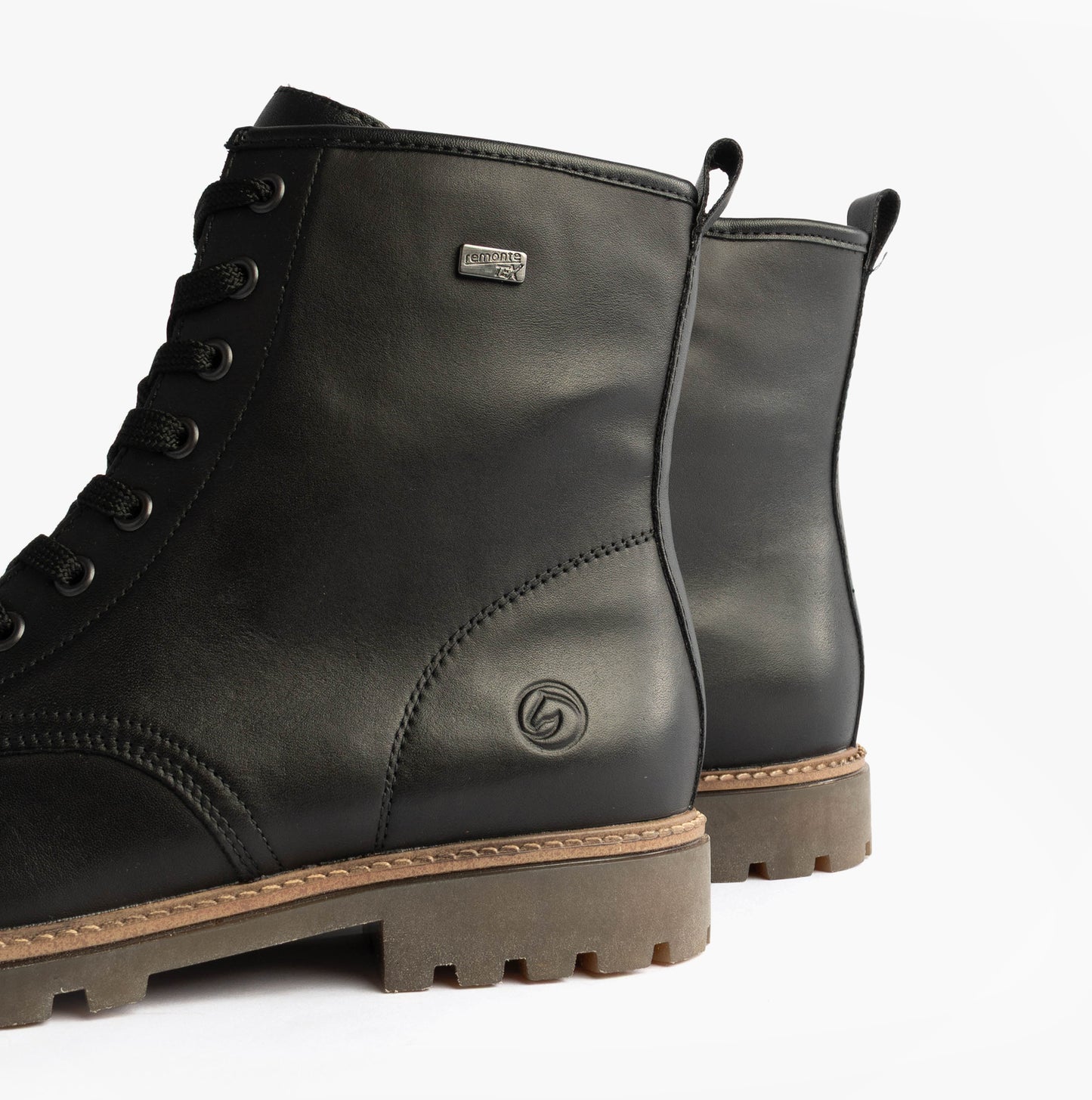 Womens Leather Ankle Zip Boots Black