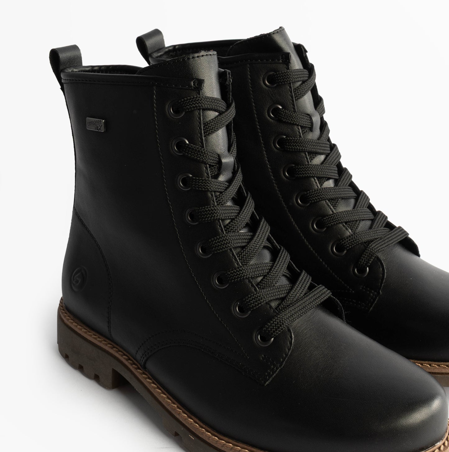 Womens Leather Ankle Zip Boots Black