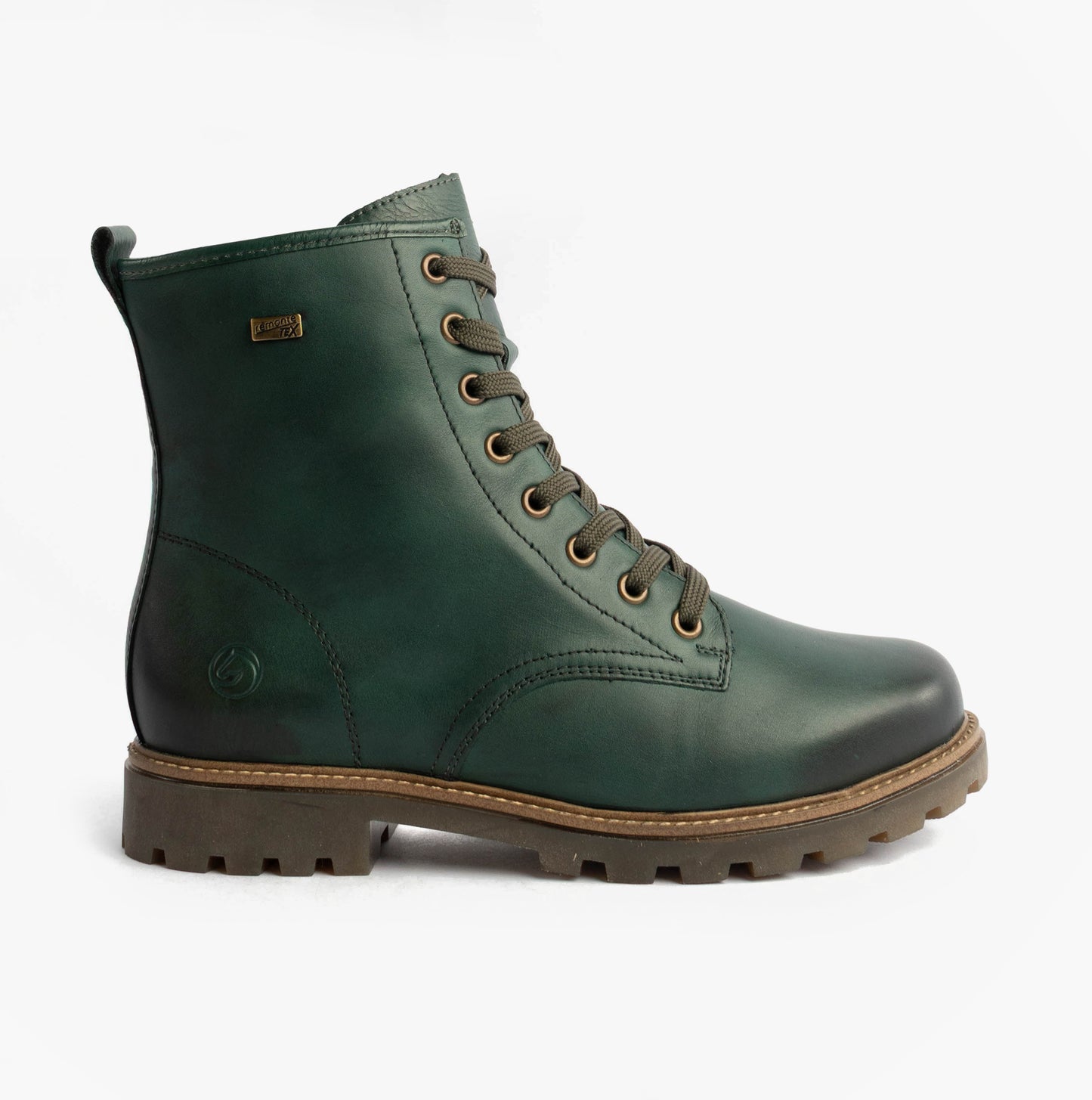 Womens Leather Ankle Zip Boots Green