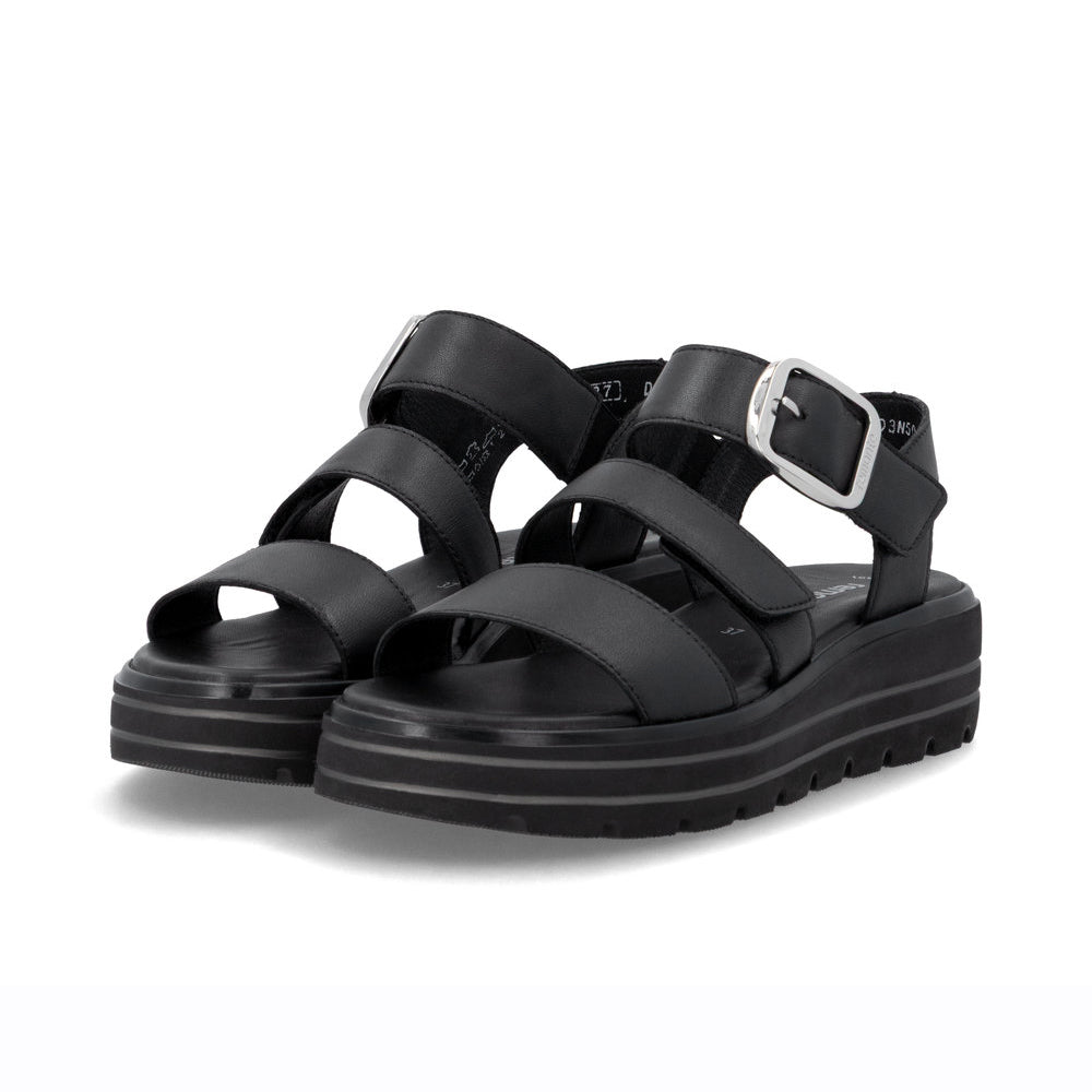Remonte D3N50 Womens Ankle Strap Sandals Black