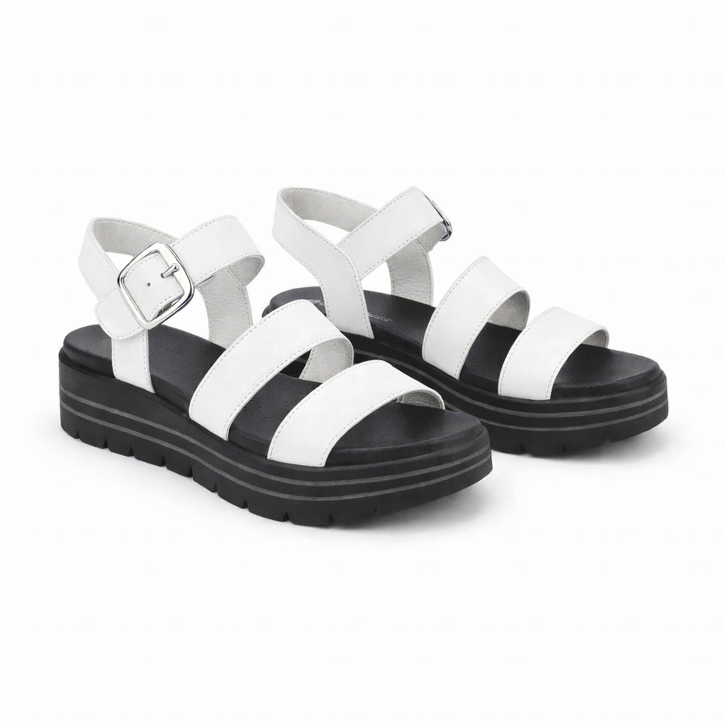 Remonte D3N50 Womens Ankle Strap Sandals White