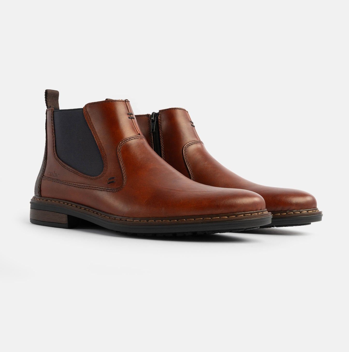 17654-22 Mens Leather Boots Brown
