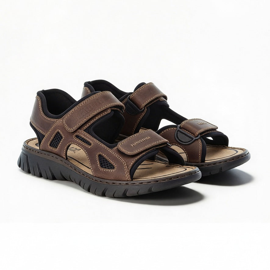 Rieker 26761 Mens Cross Strap Sandals Brown