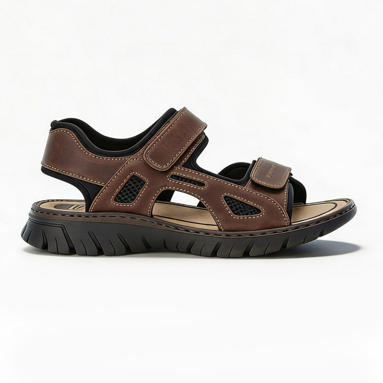 Rieker 26761 Mens Cross Strap Sandals Brown