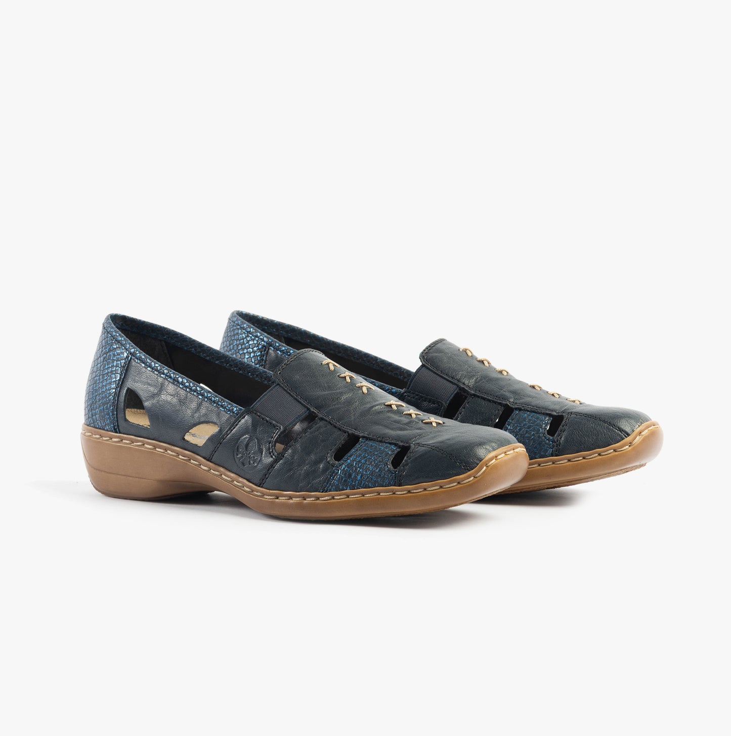 Rieker 41385 Womens Casual Shoes Blue