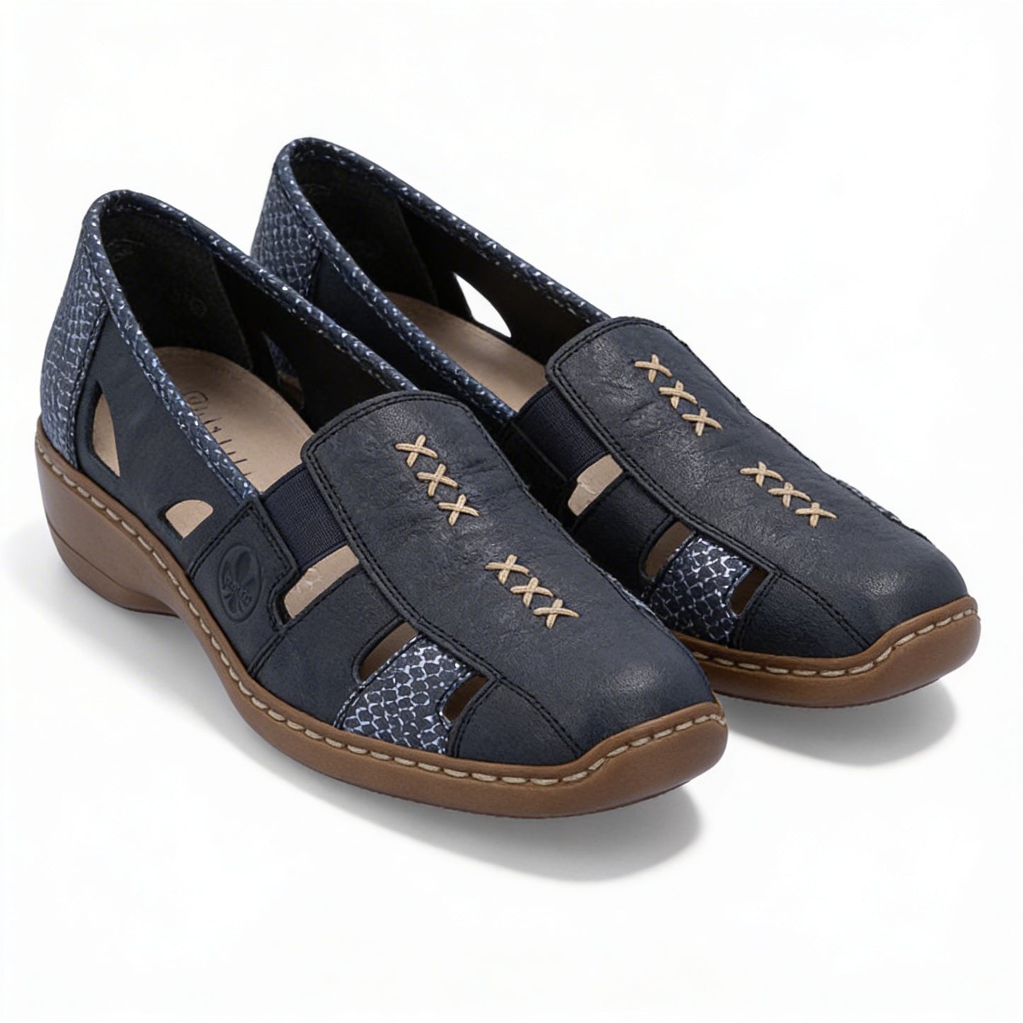 Rieker 41385 Womens Casual Shoes Blue