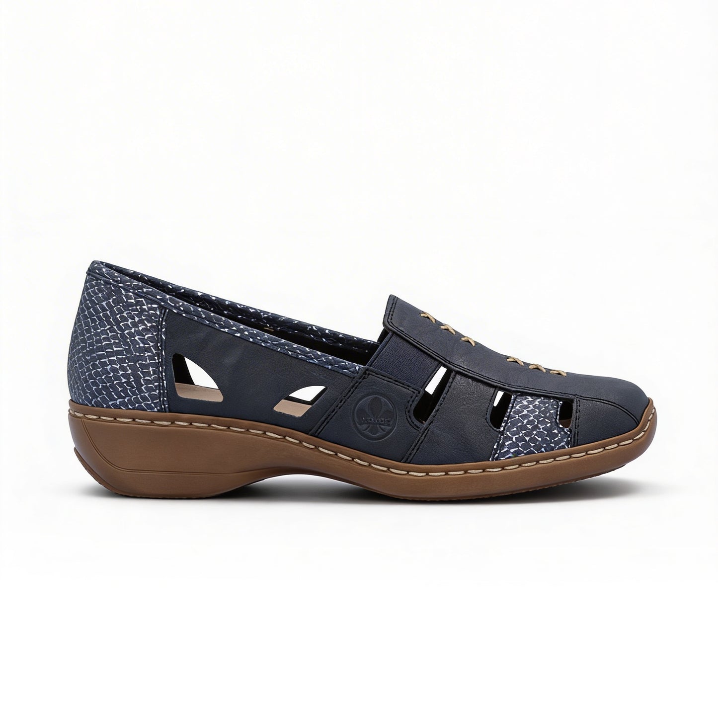 Rieker 41385 Womens Casual Shoes Blue