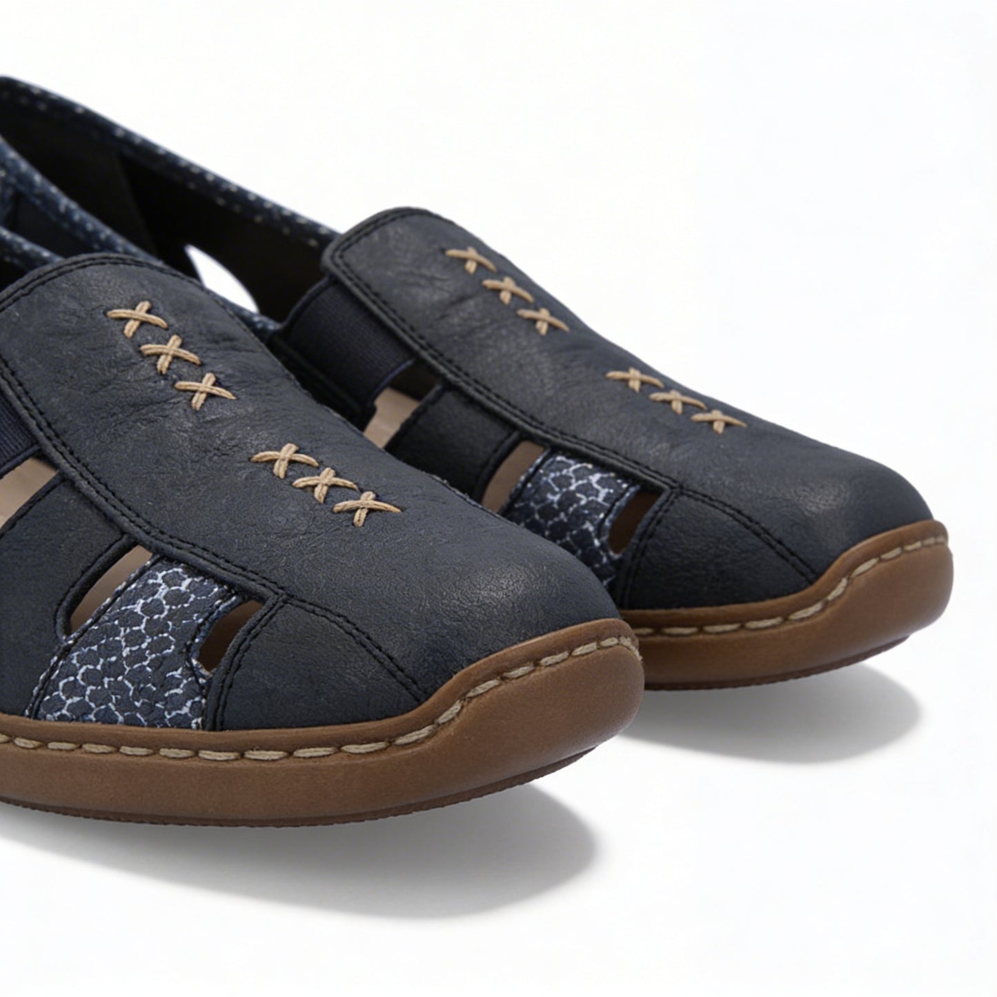 Rieker 41385 Womens Casual Shoes Blue