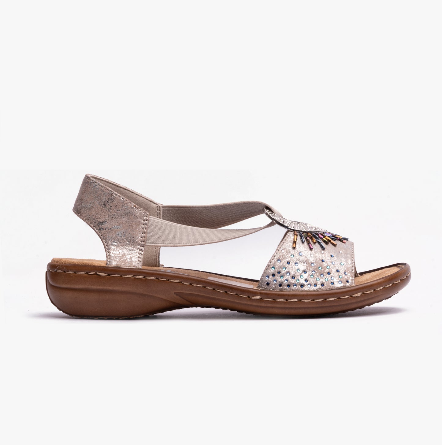 Rieker 60880 Womens Slingback Sandals Metallic