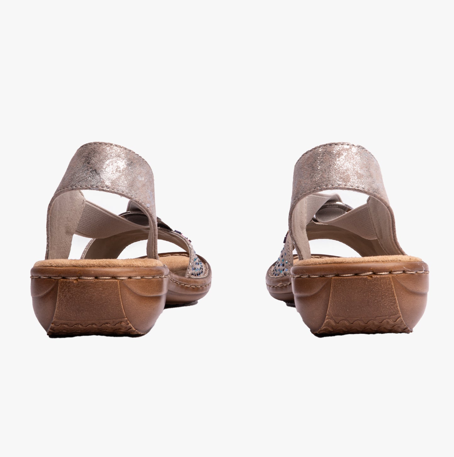 Rieker 60880 Womens Slingback Sandals Metallic
