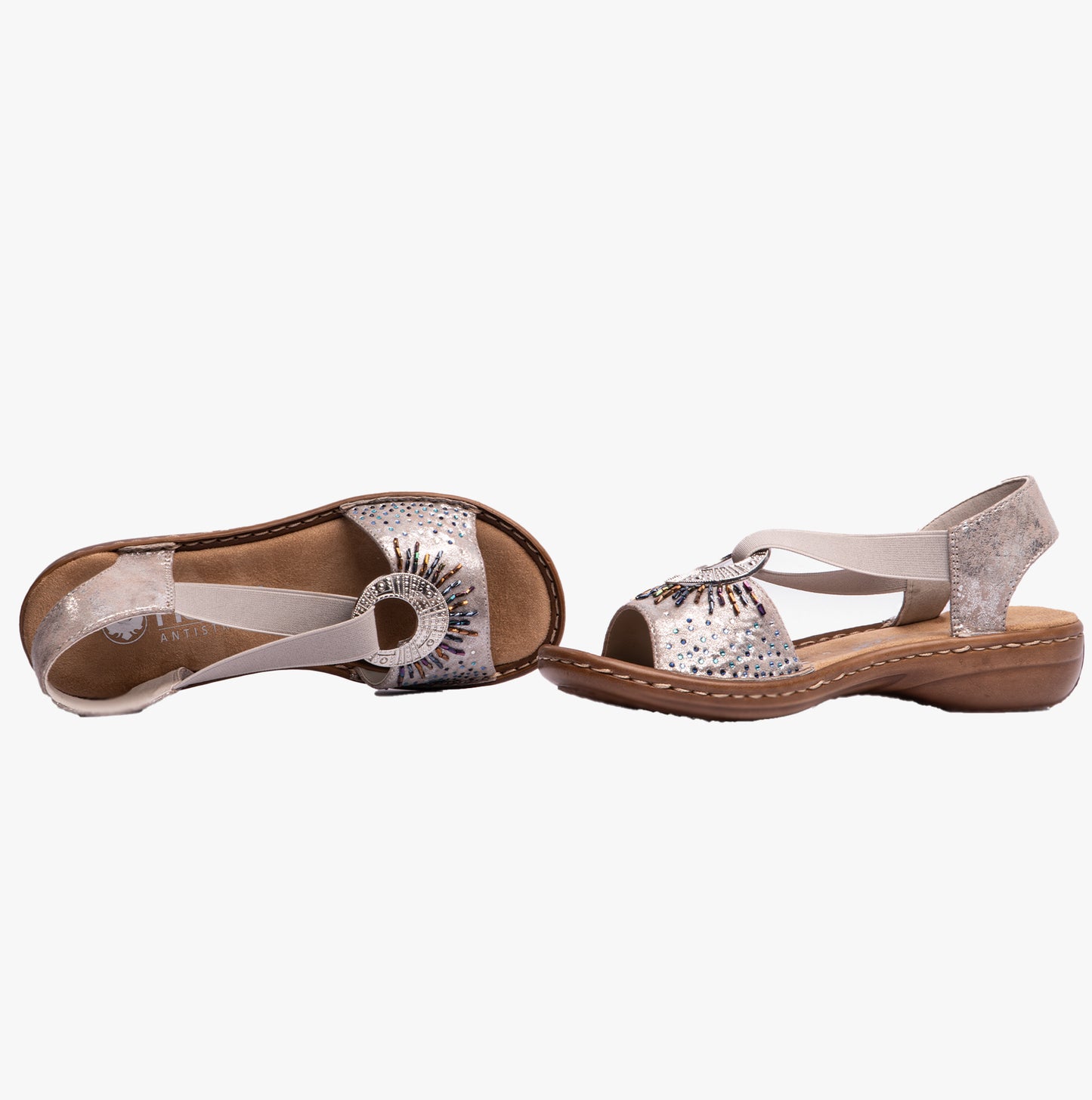 Rieker 60880 Womens Slingback Sandals Metallic