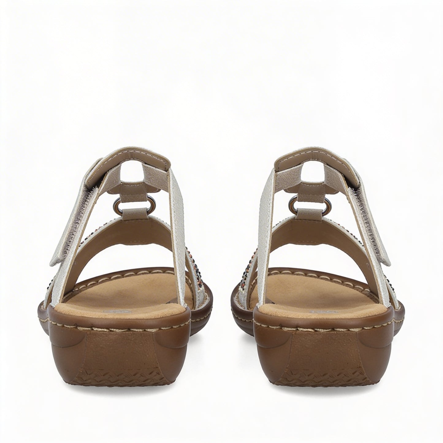 Rieker 608K2-40 Womens Ankle Strap Sandals Silver
