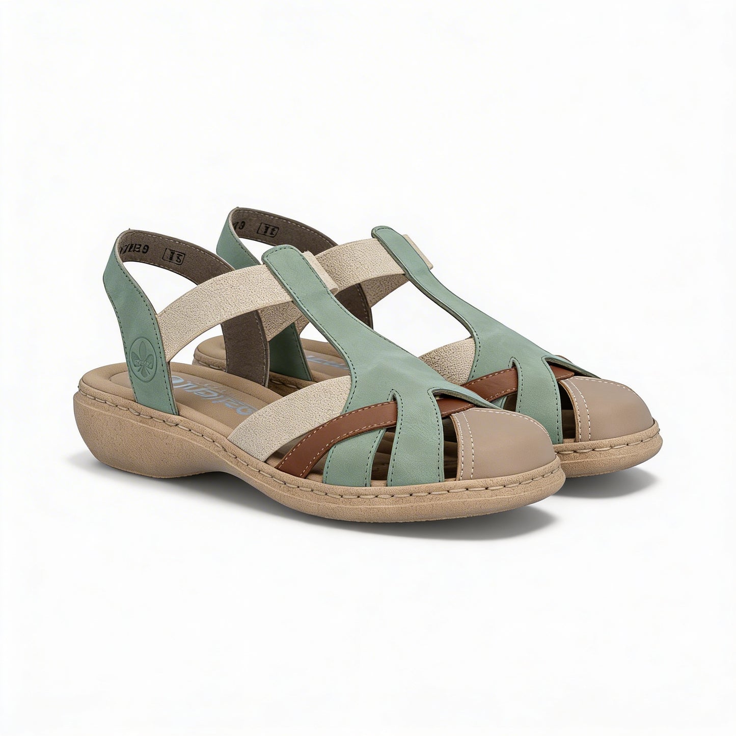 Rieker 61852 Womens Ankle Strap Sandals Green