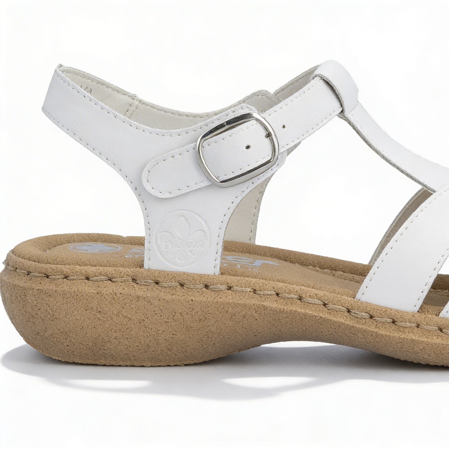 Rieker 61853 Womens Ankle Strap Sandals White