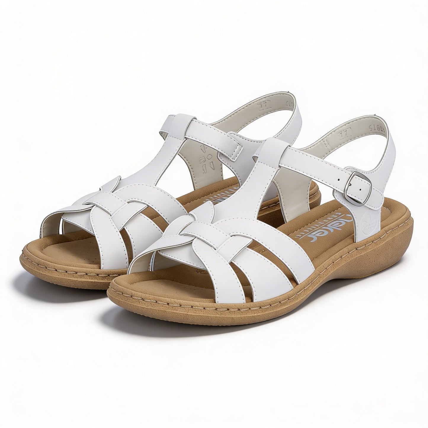 Rieker 61853 Womens Ankle Strap Sandals White