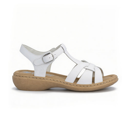 Rieker 61853 Womens Ankle Strap Sandals White
