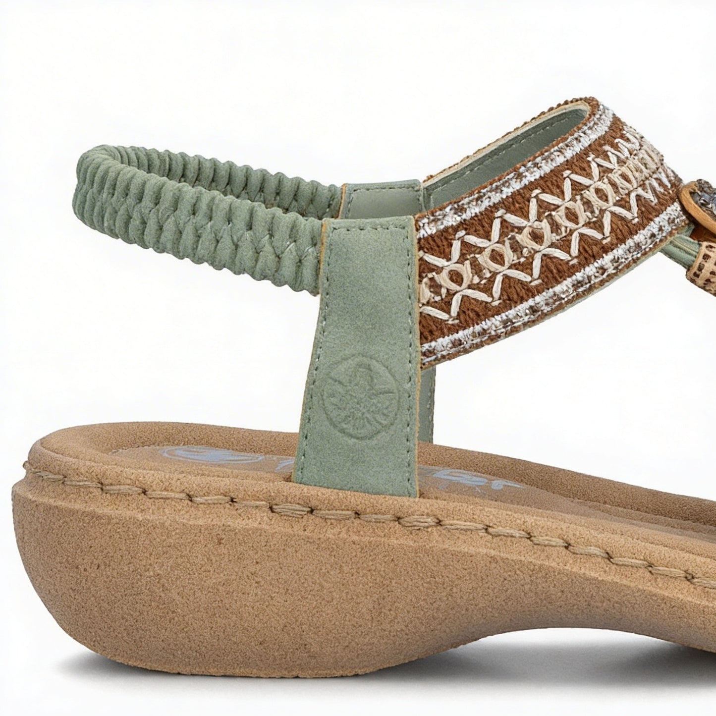 Rieker 61855 Womens Slingback Sandals Green