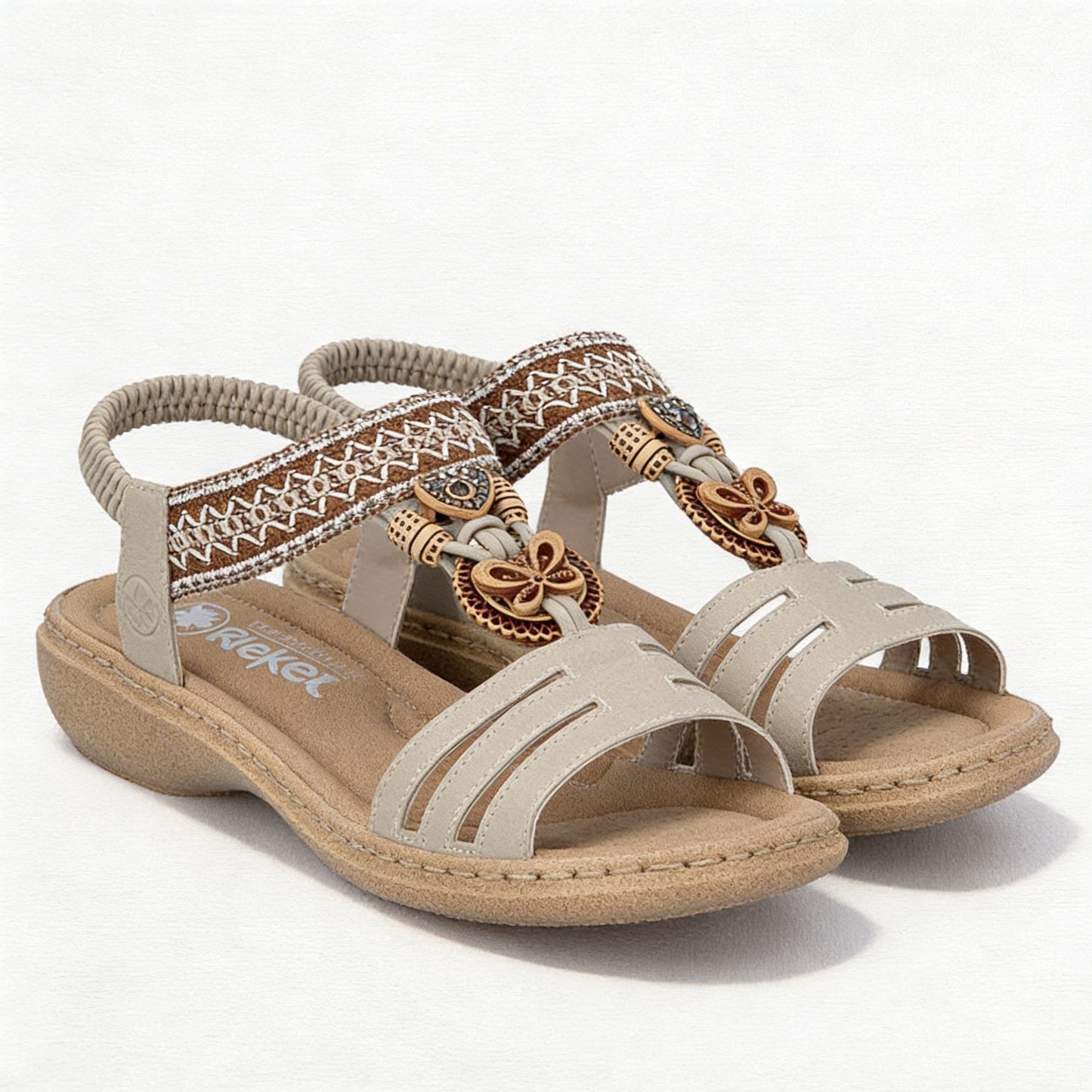 Rieker 61855 Womens Slingback Sandals Cream