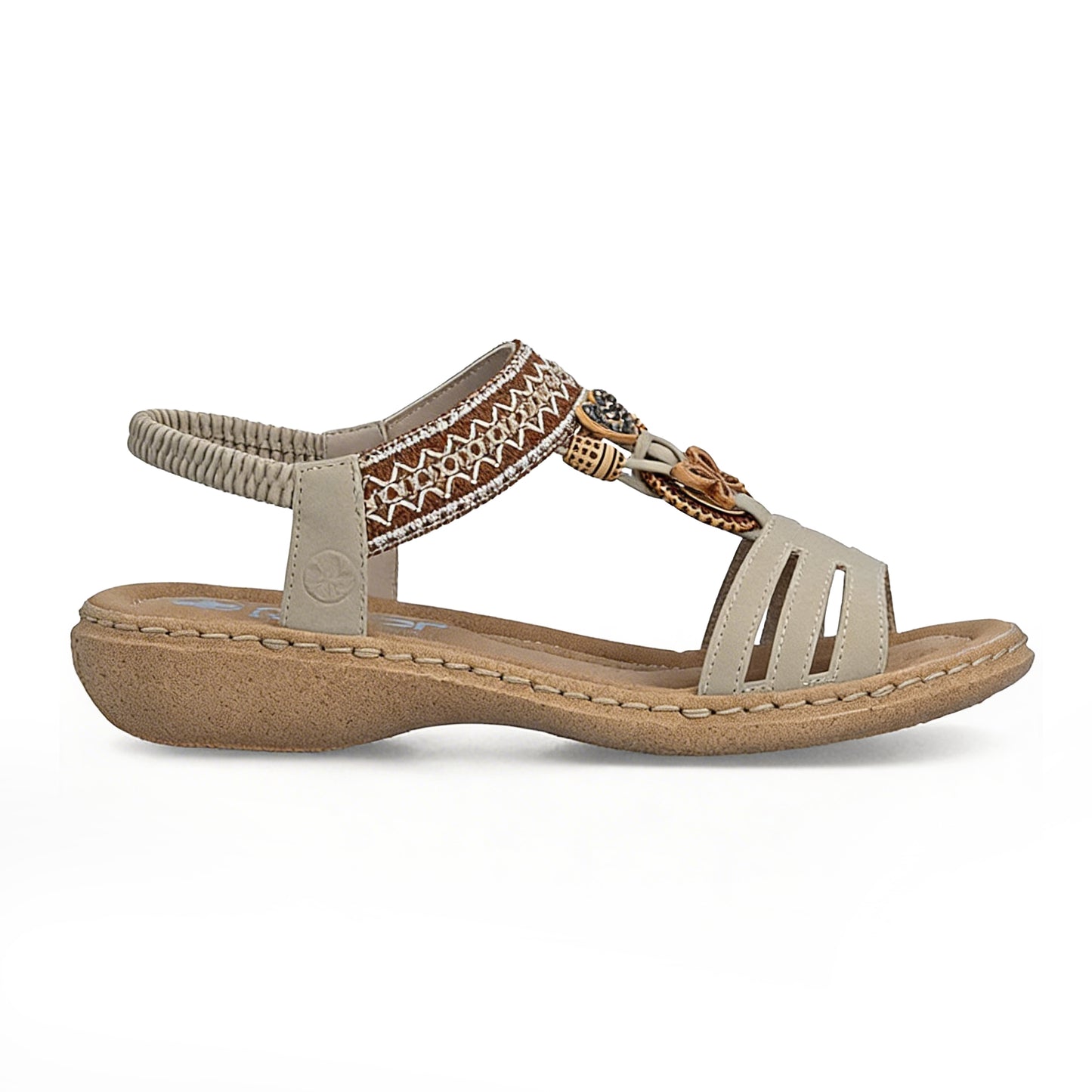 Rieker 61855 Womens Slingback Sandals Cream