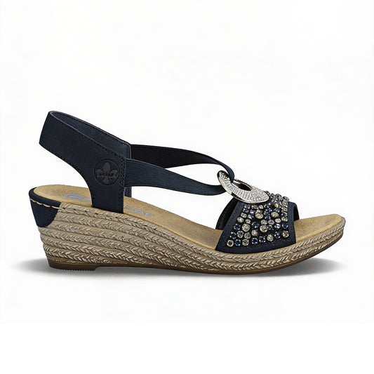 Rieker 62451-14 Womens Slingback Sandals Blue