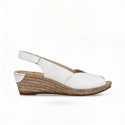 Rieker 62462-80 Womens Slingback Sandals White