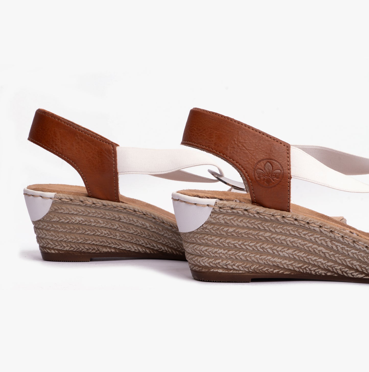 Rieker 624H6 Womens Cross Strap Sandals White